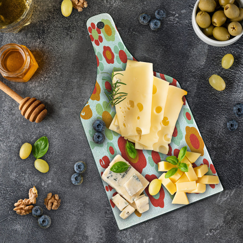Planche à découper en verre trempé rétro Ambesonne