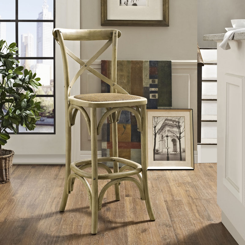 Modway The Gray Barn Hidden Hill Elm Wood Barstool, Natural