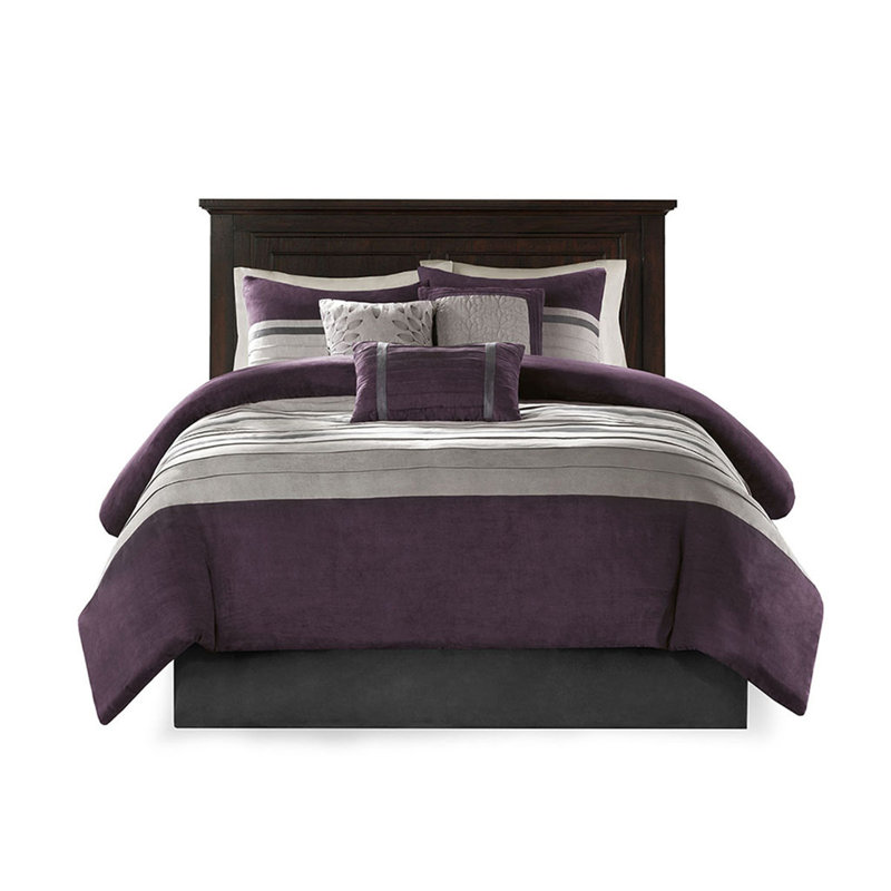 Ensemble d'édredon 7 pièces, Mauve, Édredon grand + 6 pièces supplémentaires