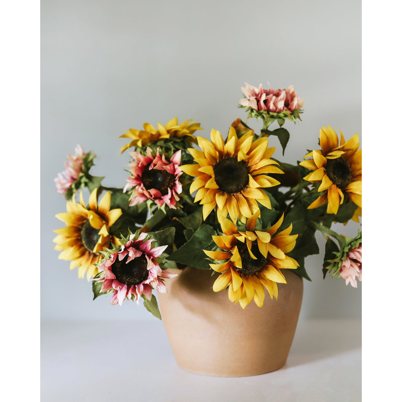 Artificial Purple Sunflower 30", Yellow, 35" H x 6" W