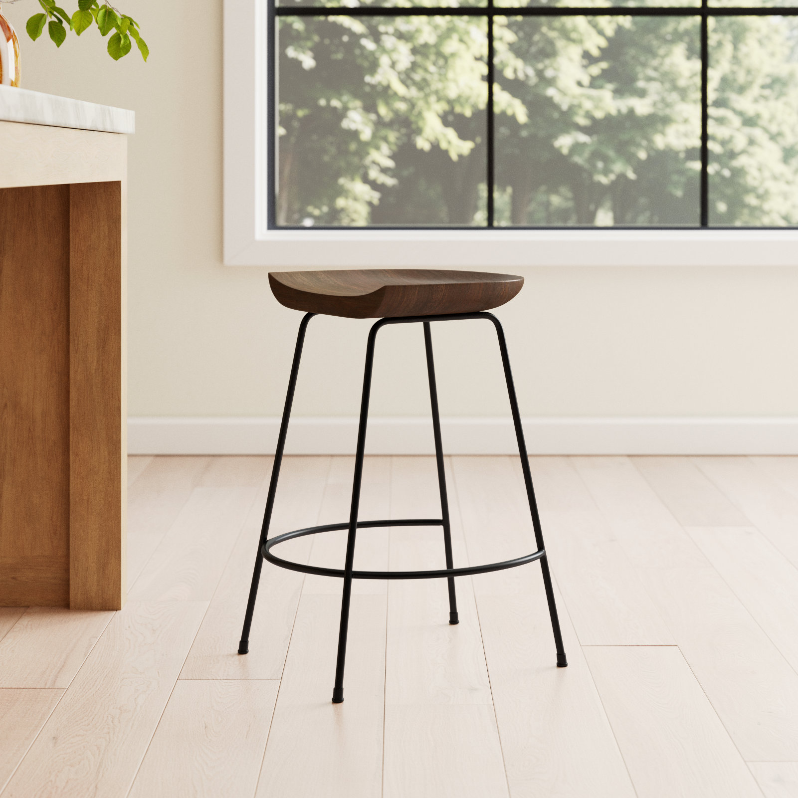 Samanthia Bar and Counter Stool, Chestnut/Black, Counter Stool (24.5" Seat Height)