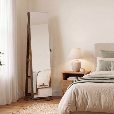 Armoire à bijoux autoportante de 21,5 po de large avec miroir, DEL