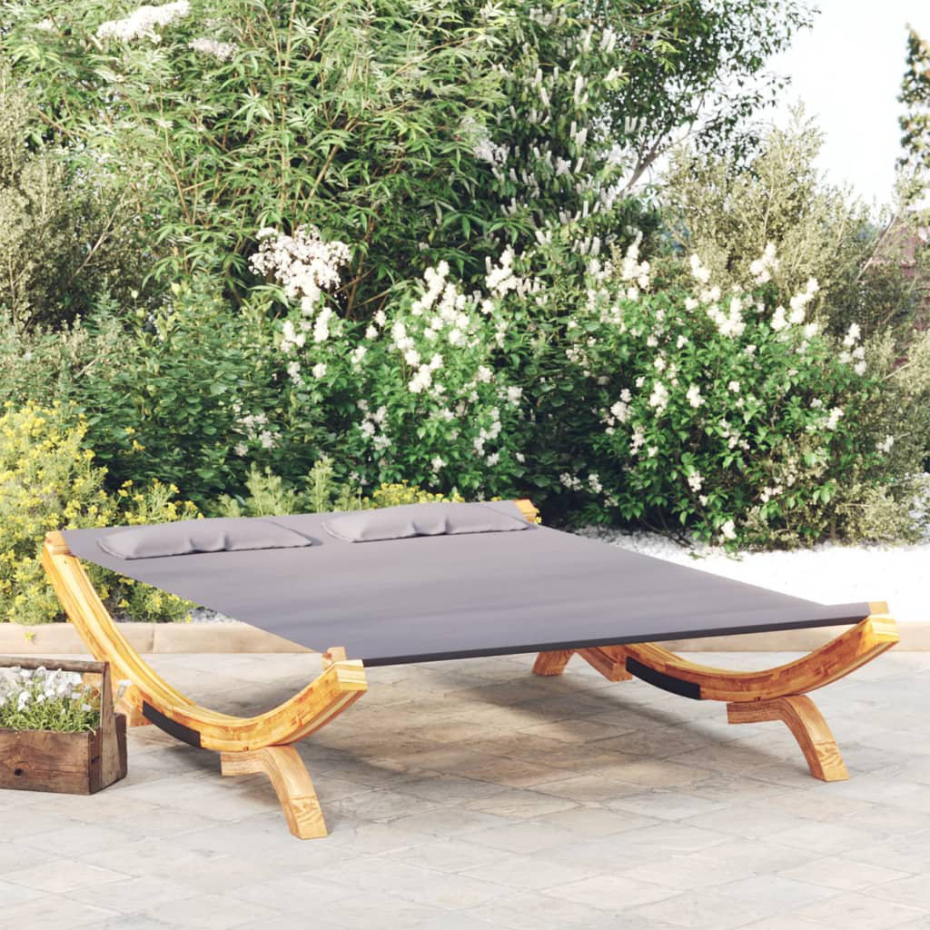 Outdoor Lounge Bett 165X188.5X46 Cm Massivholz gebogen Calafell