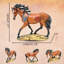 Figurine de cheval de résine en résine peinte sculpture de poney chevalier brun brun