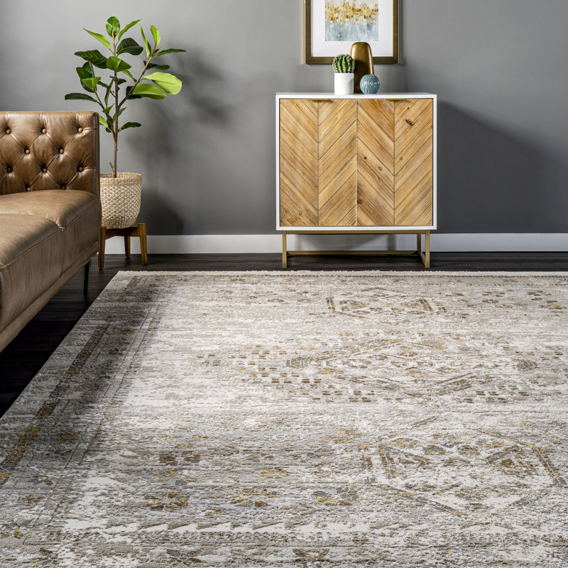 Tapis oriental beige / ivoire Fern Rock, Rectangle 4 pi x 6 pi