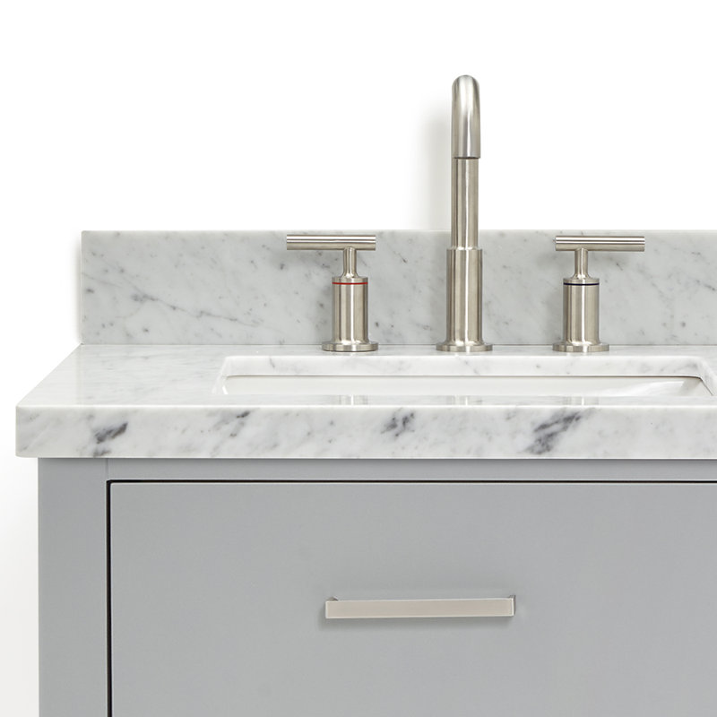 73'' W Double Vanity, Gray, Brushed Nickel, 61"
