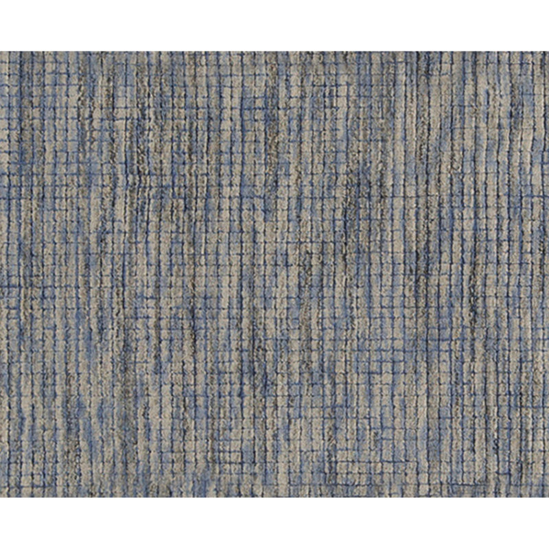 Handloomed Hand Knotted Striped Area Rug in Blue, Rectangle 10' x 14'