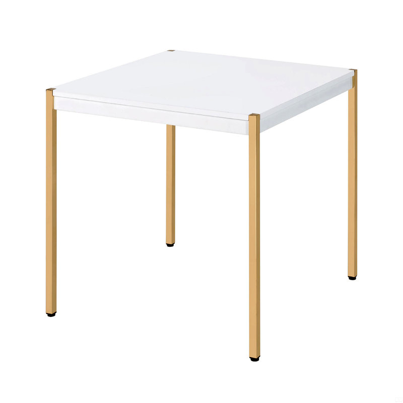 Square Top End Table With Metal Legs
