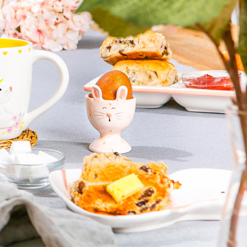 Nicola Spring - Pink Bunny Egg Cup - 5.5cm - Pink