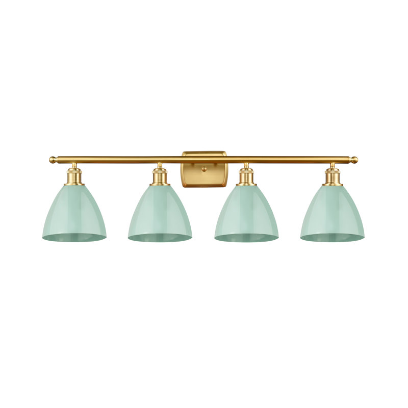 Amylee 4 - Light Dimmable Vanity Light, Seafoam, Satin Gold