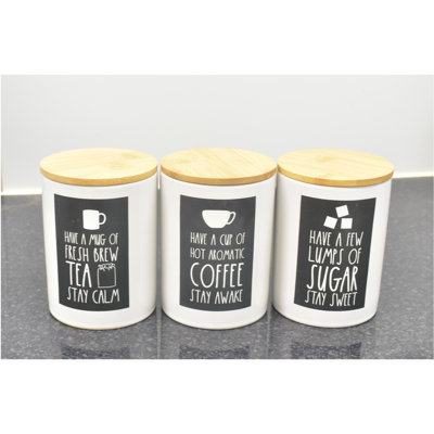 Ceramic / Porcelain Coffee, Tea, & Sugar Jar Sets Jar Canister - Set of 3