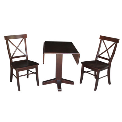 Deboroh 2 - Person Solid Wood Top Pedestal Dining Set