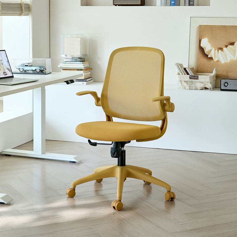 Chaise de bureau ergonomique colorée 350LBS, Jaune, Jaune