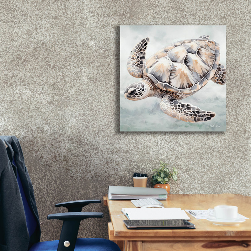 Epic Graffiti 'Cape Cod Turtle'  by Nicole DeCamp Canvas Wall Art, 26" x 26", 26" H x 26" W