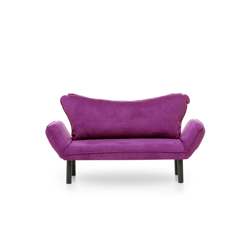 Canapé-lit à accoudoirs arrondis 61,42 po Marlowe, Polyester mauve