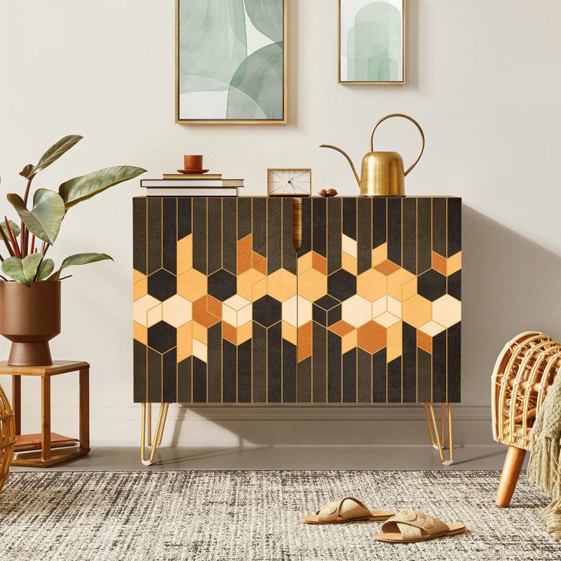 35'' Sideboard, Hexagon Yellow