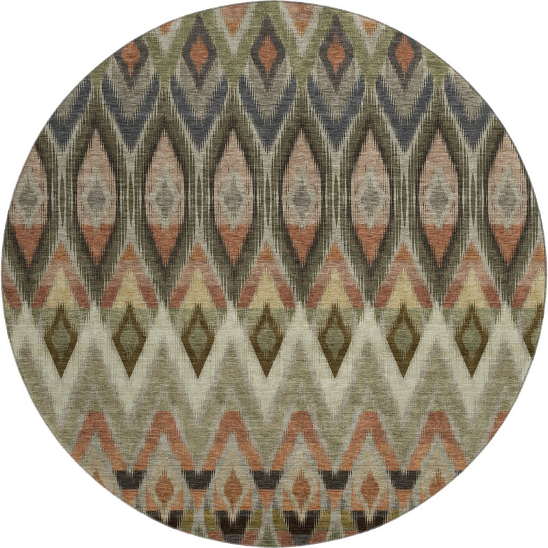 Premium Machine Washable Cerrito Taupe Rug, Round 8'