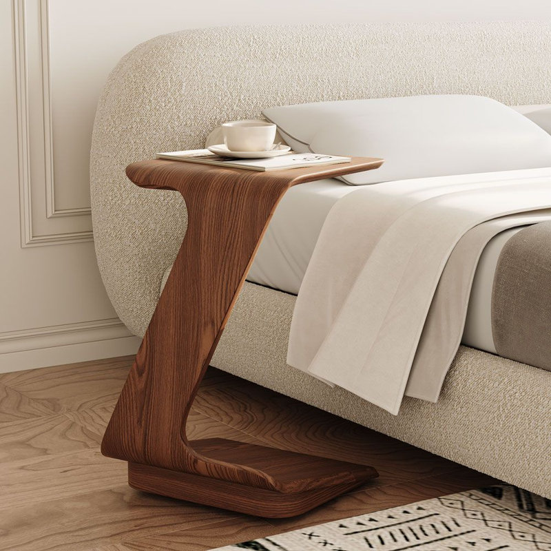 Table d'appoint moderne en forme de C 15 po avec roulettes