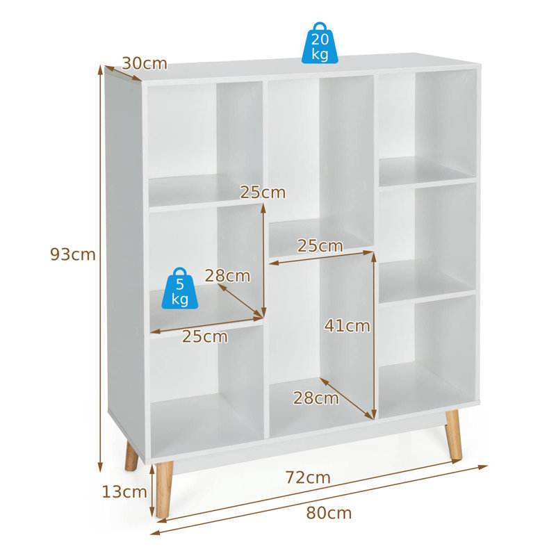 Nohoff 93cm H x 80cm W Bookcase, White