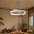 23.6" Modern Ceiling Fan With Integrated Led Light Luxury Bladeless Fan Chandelier For Living Room Master Bedroom Dining Room