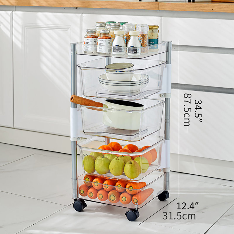 34.5'' H x 12.4'' W Utility Cart