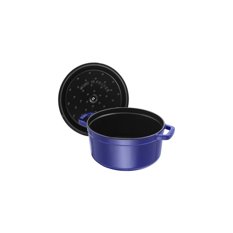 La Cocotte Cast Iron Round Cocotte, 9 quarts, Dark Blue