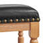 Tabourets de bar en bois massif, avec cuir ciré à l'huile classique, tabourets rembourrés à hauteur de comptoir