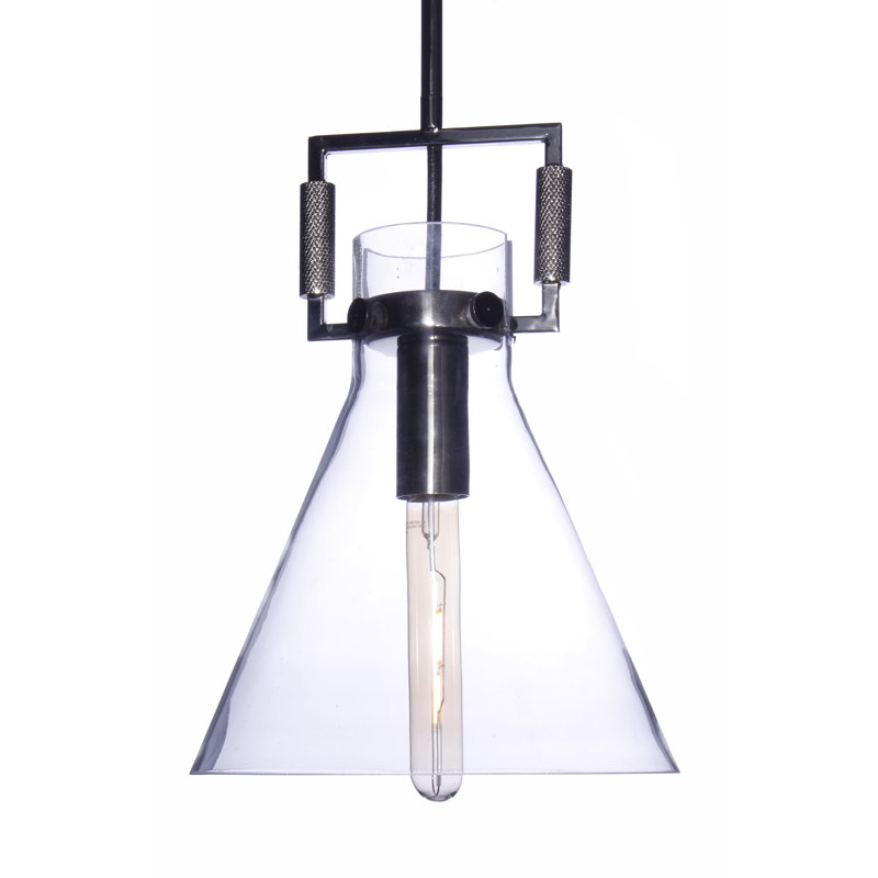Luminaire suspendu 1 lumière à cône simple Nemeth, Argent