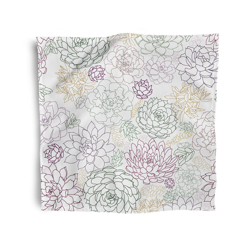 Cheyan Polyester Floral Square Napkin, Purple