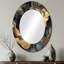 Miroir décoratif ovale sur métal doré et marbre doré scintillant Galaxies IV-742390638