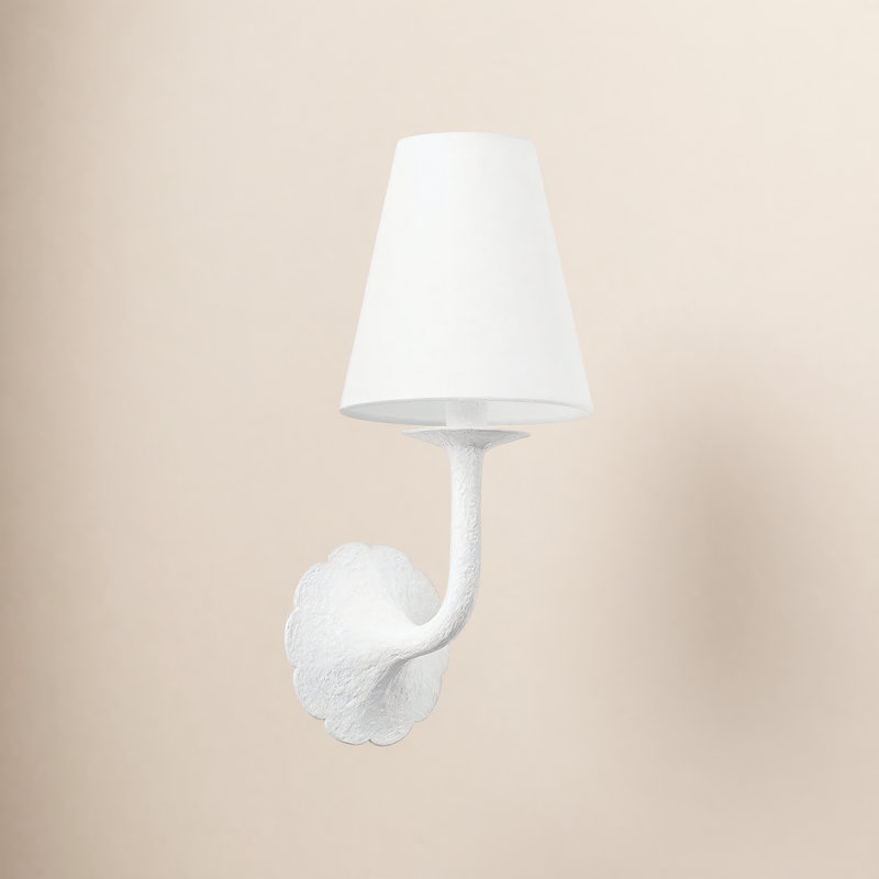 Winnipeg Single Light Sconce, White Plaster