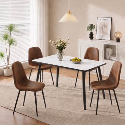 Modern Rectangular Compact Space-Saving Dining Set
