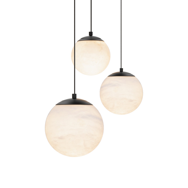 Pisces - Light LED Cluster Pendant, Aged Brass, 3, 5.38" H x 11.88" W x 11.88" D