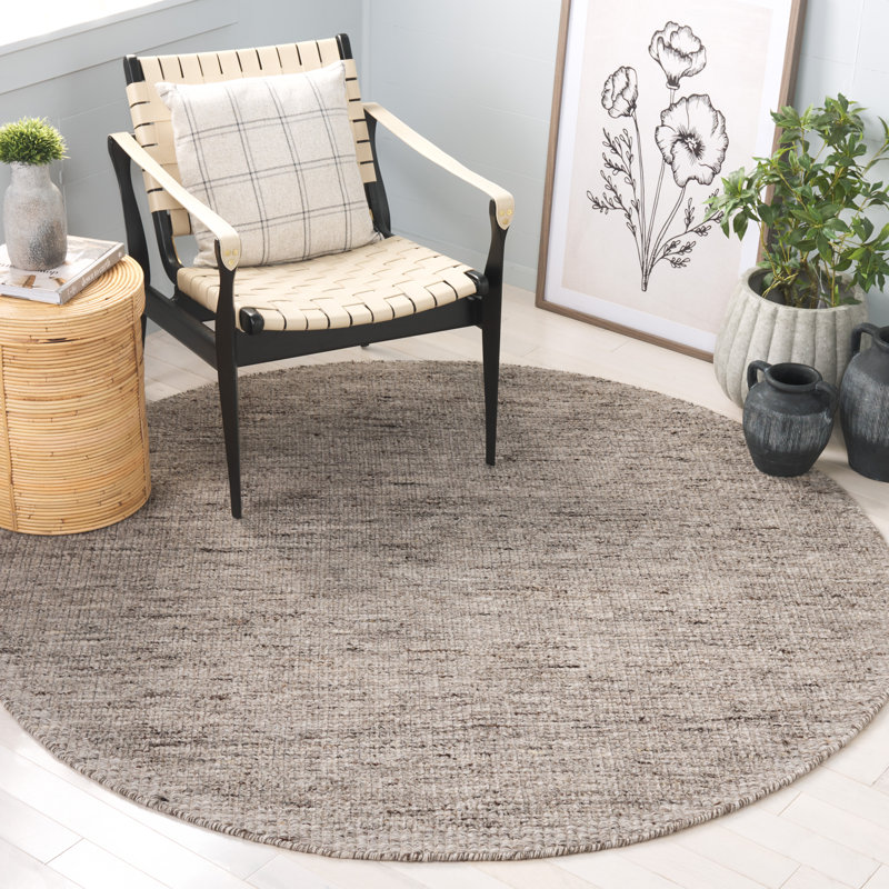 Yeala Hand Woven Wool Pile Rug, Round 6'