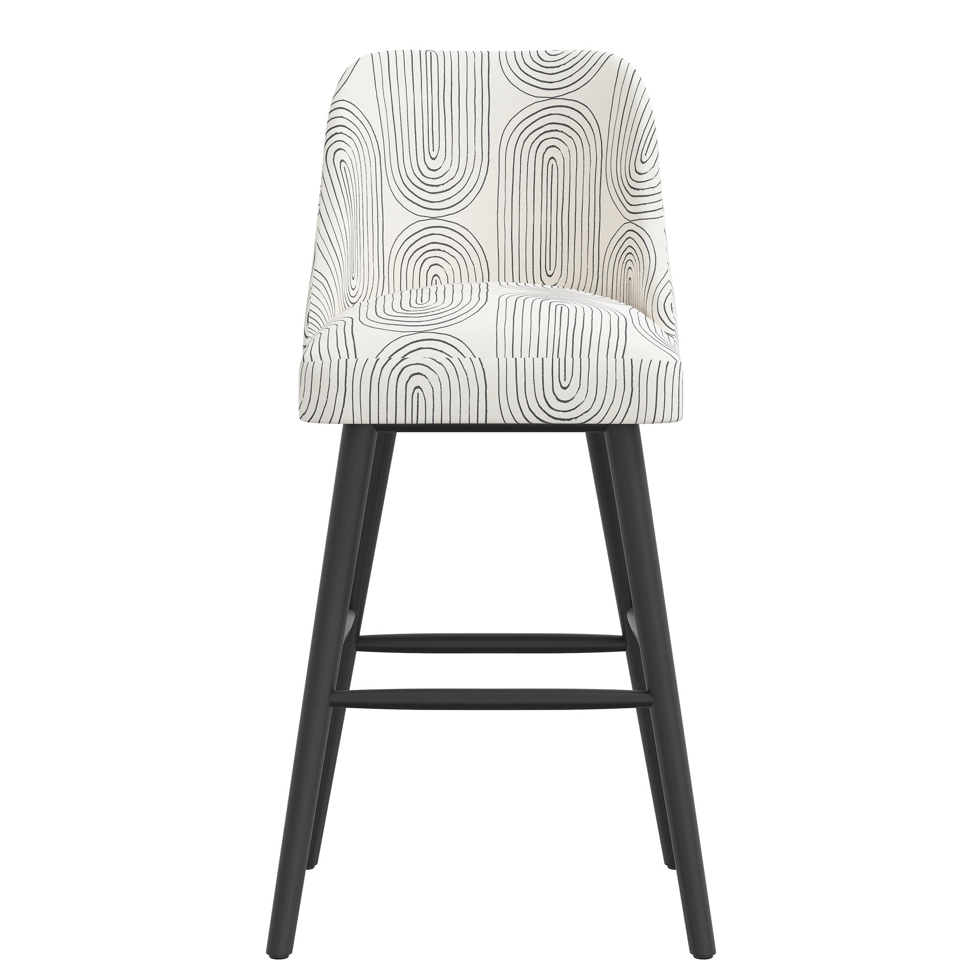 Gallie Bar & Counter Stool, Black Wood, Bar Stool (31” Seat Height), Oblong Slate