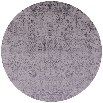 Tapis floral gris Huler