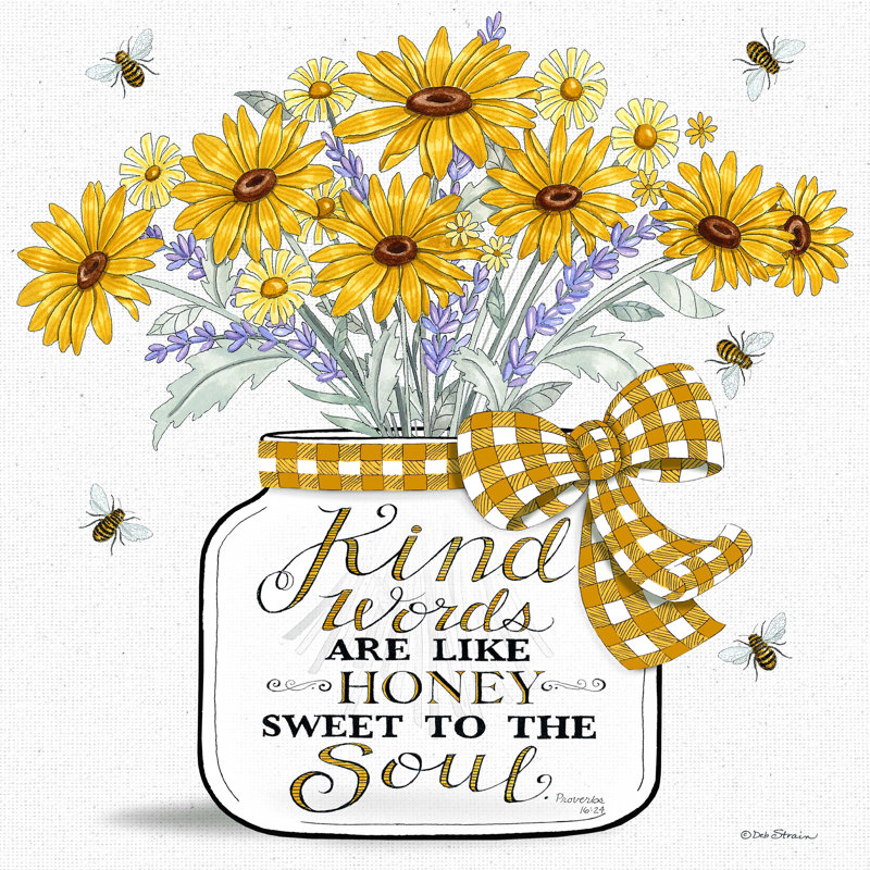 «Asyia Kind Words Are Like Honey», reproduction sur toile tendue, H 30 po x l 30 po