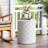 Contemporary Lightweight Concrete End Table - Nautical Rope Ornament 17.98" Tall No Assembly Required Antique White With Diamond Design Height Instant Use