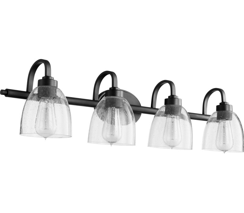 Éclairage de salle de bain à intensité variable 4 lumières Cariad, Transparent, Noir