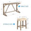 Ensemble de table de bar 5 pièces avec tabouret électrique, 3 tabourets, tissu en bois brun riche et peu encombrant 59 pouces