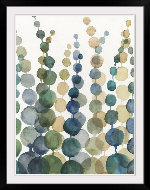 «Pompom Botanical I» par Megan Meagher - reproduction, Cadre noir, l 44 po x P 35 po x H 1 po