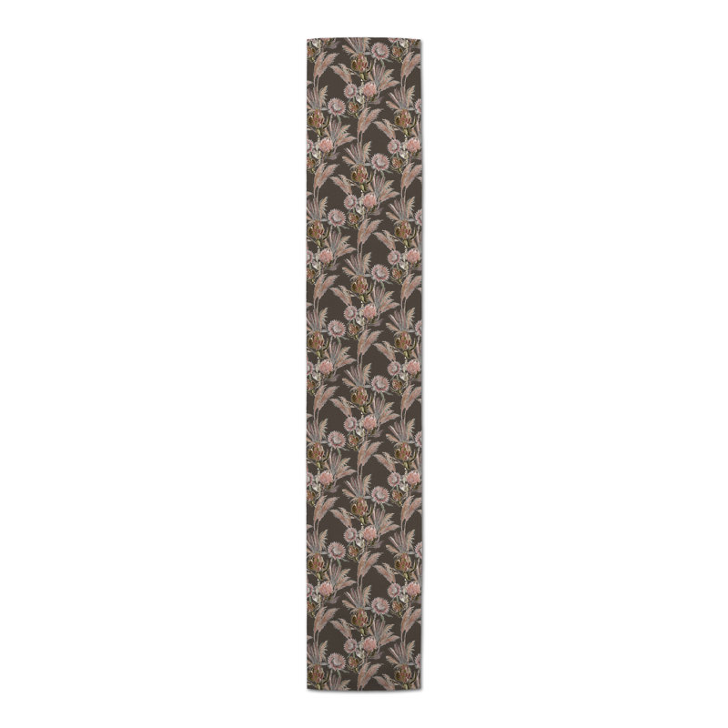 Ayunna Rectangle Floral Polyester Table Runner, 72" L x 16" D, Rust