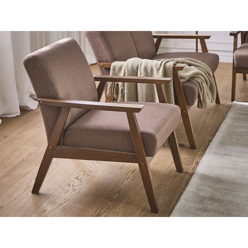 Frauke Upholstered Armchair, Brown