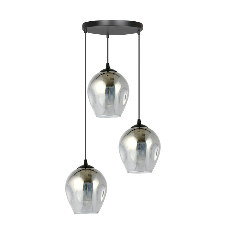 Cadi-Grace 3 - Light Black Cluster Pendant, Graphite