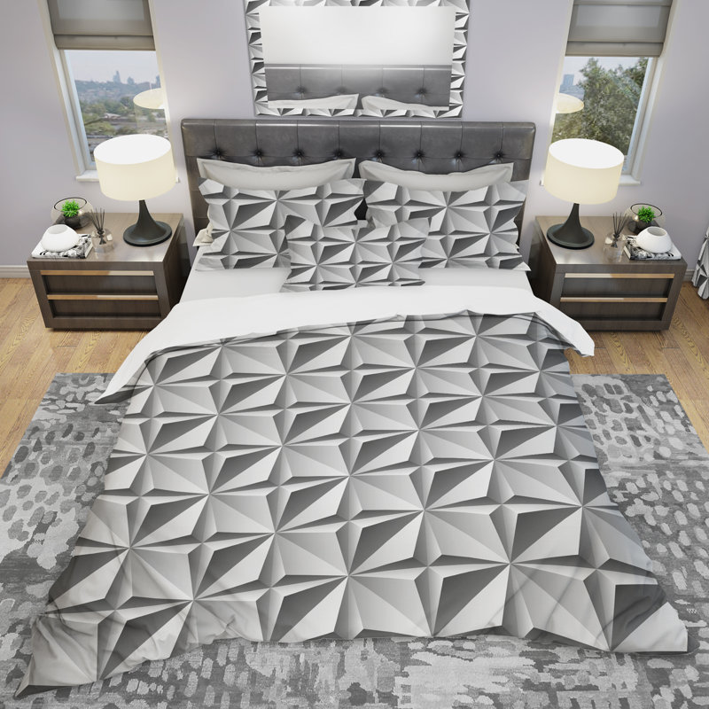 Engraved Pattern - Modern Contemporary Abstract Duvet Cover Set - Microfiber Polyester, Twin Duvet Cover + 1 Sham