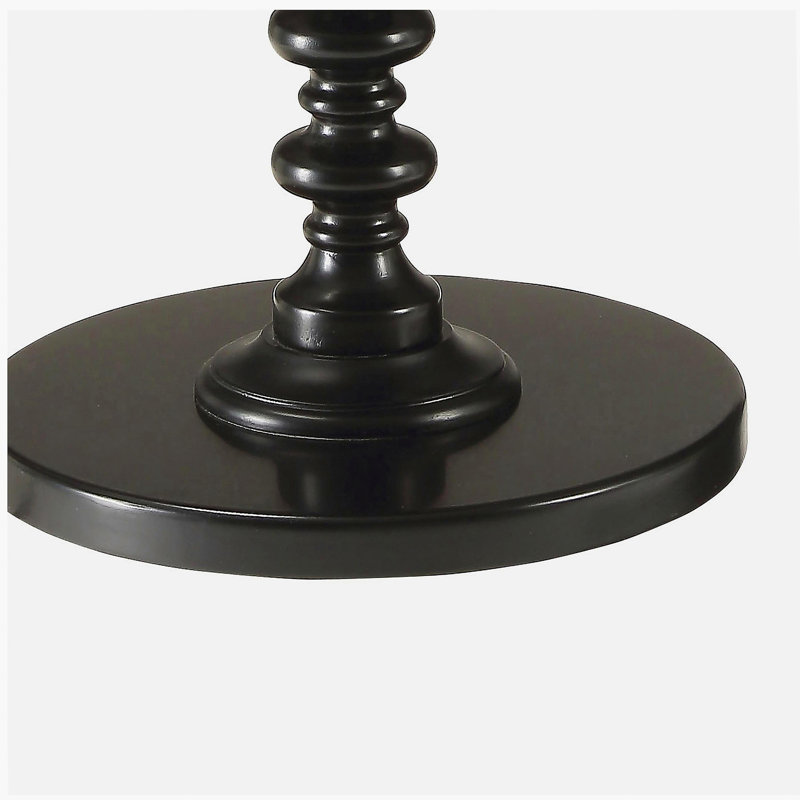Table d'appoint ronde noire en bois, Noir