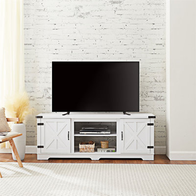 Modern TV Stand with Open Shelves and Cabinets by August Grove
