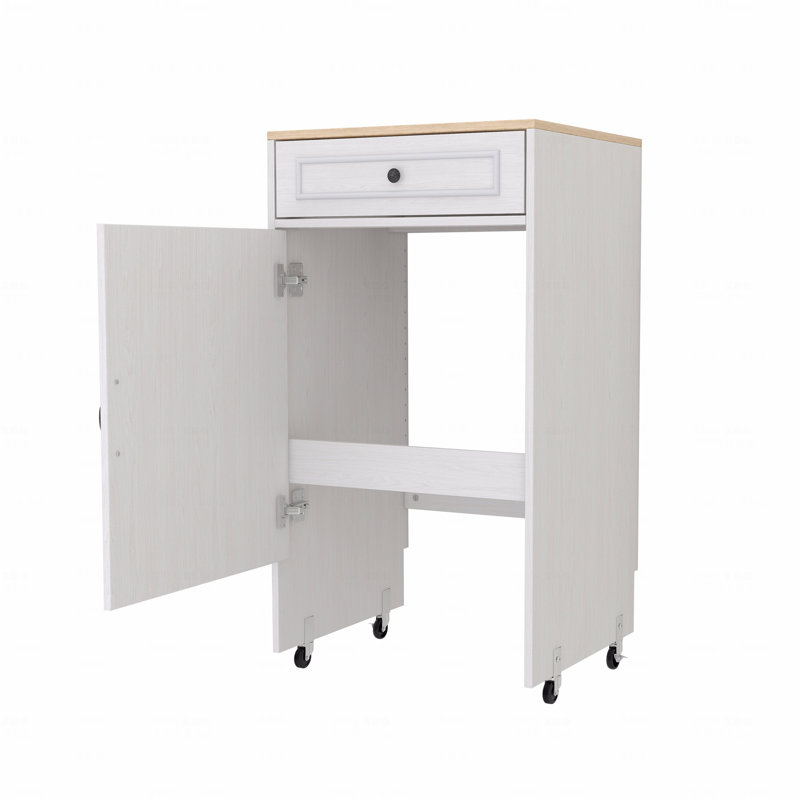 Armoire sur pied avec roulettes, support de robot de balayage avec portes et tiroirs, table d'appoint