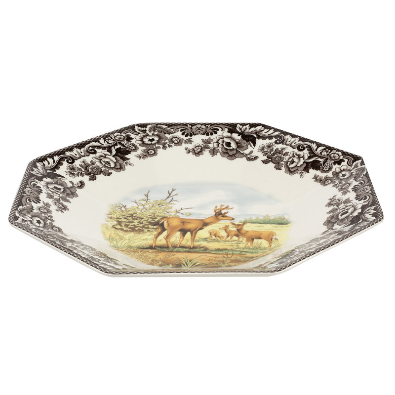 Plateau octogonal 14 po Spode Woodland