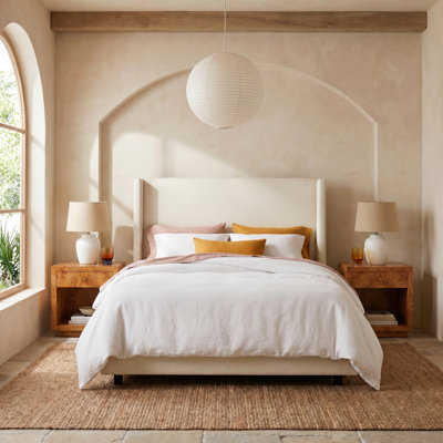 Hanson Upholstered Wingback Bed